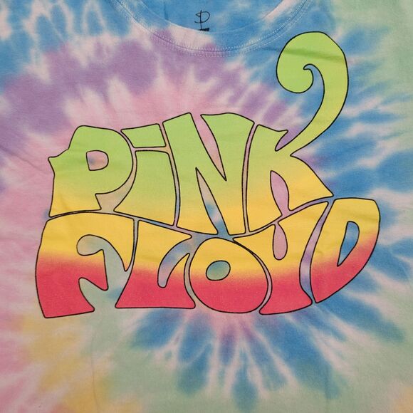 Pink-Floyd Pastel Tie-Dye Shirt Womens Medium 19x19 Cropped - Picture 7 of 11